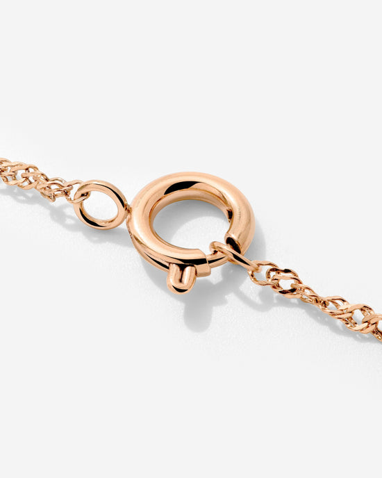 Singapore Chain Charm Necklace Rose Gold