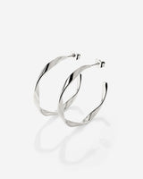Sahira Hoop Studs Medium Silver