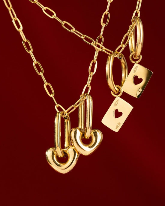 Phat Heart Oval Hoop Set Baby gold