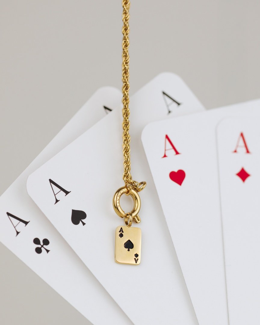 Aced Rope Chain Necklace Set Gold