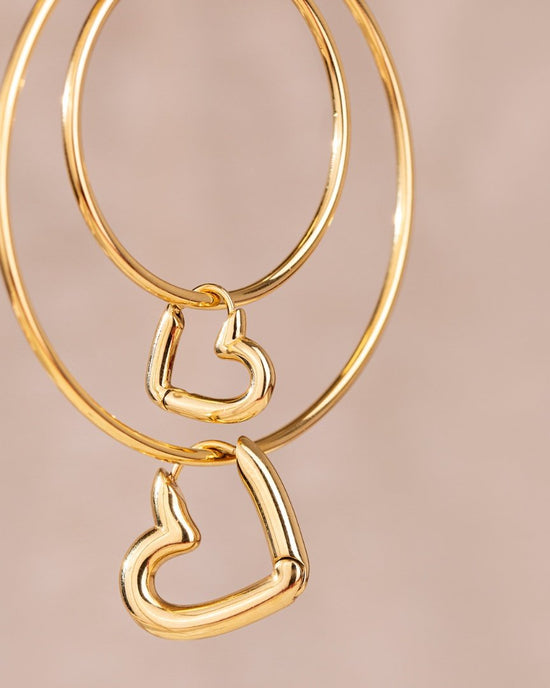 Phat Heart Hoops Small Rose Gold