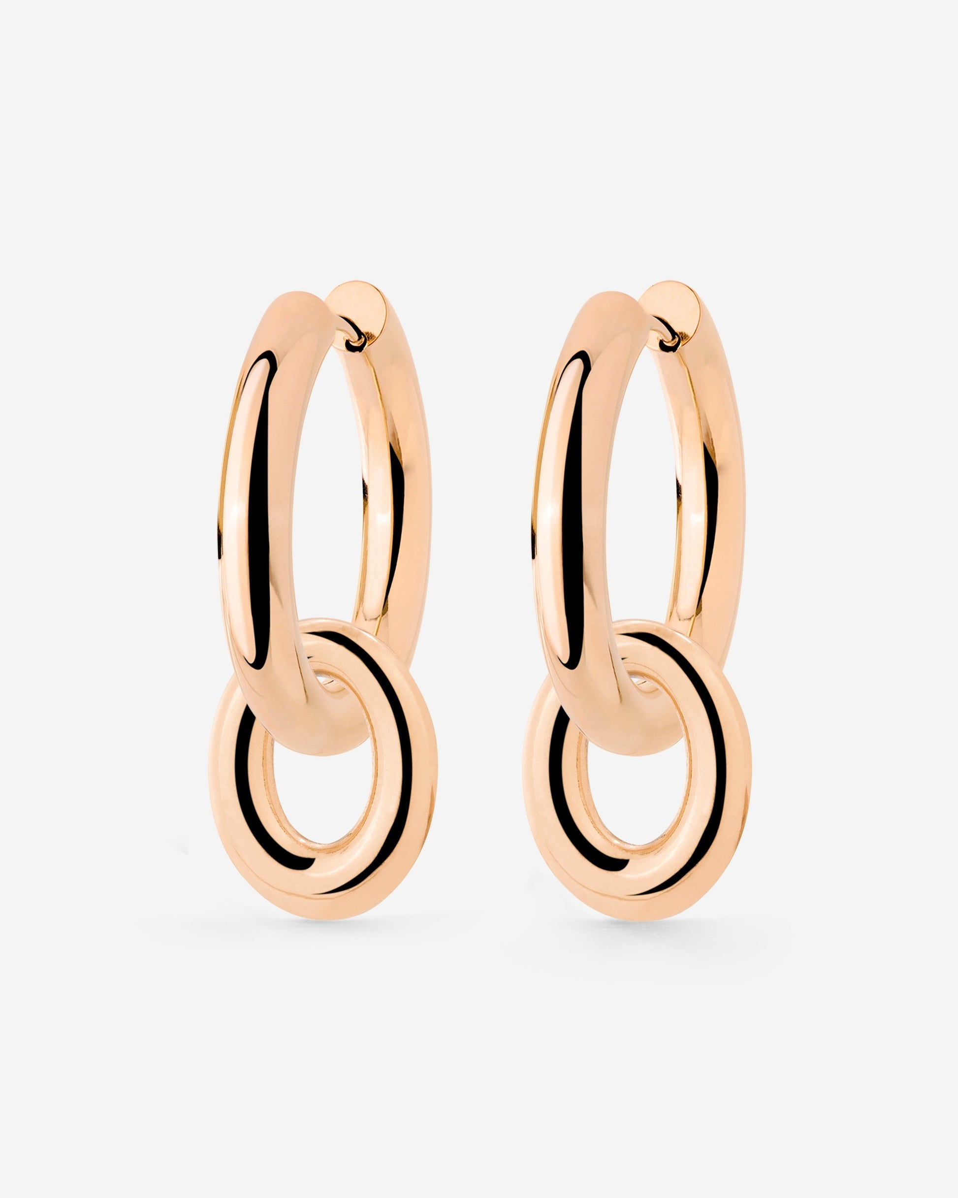 Chunky Oval Donut Hoop Set Medium Rose Gold
