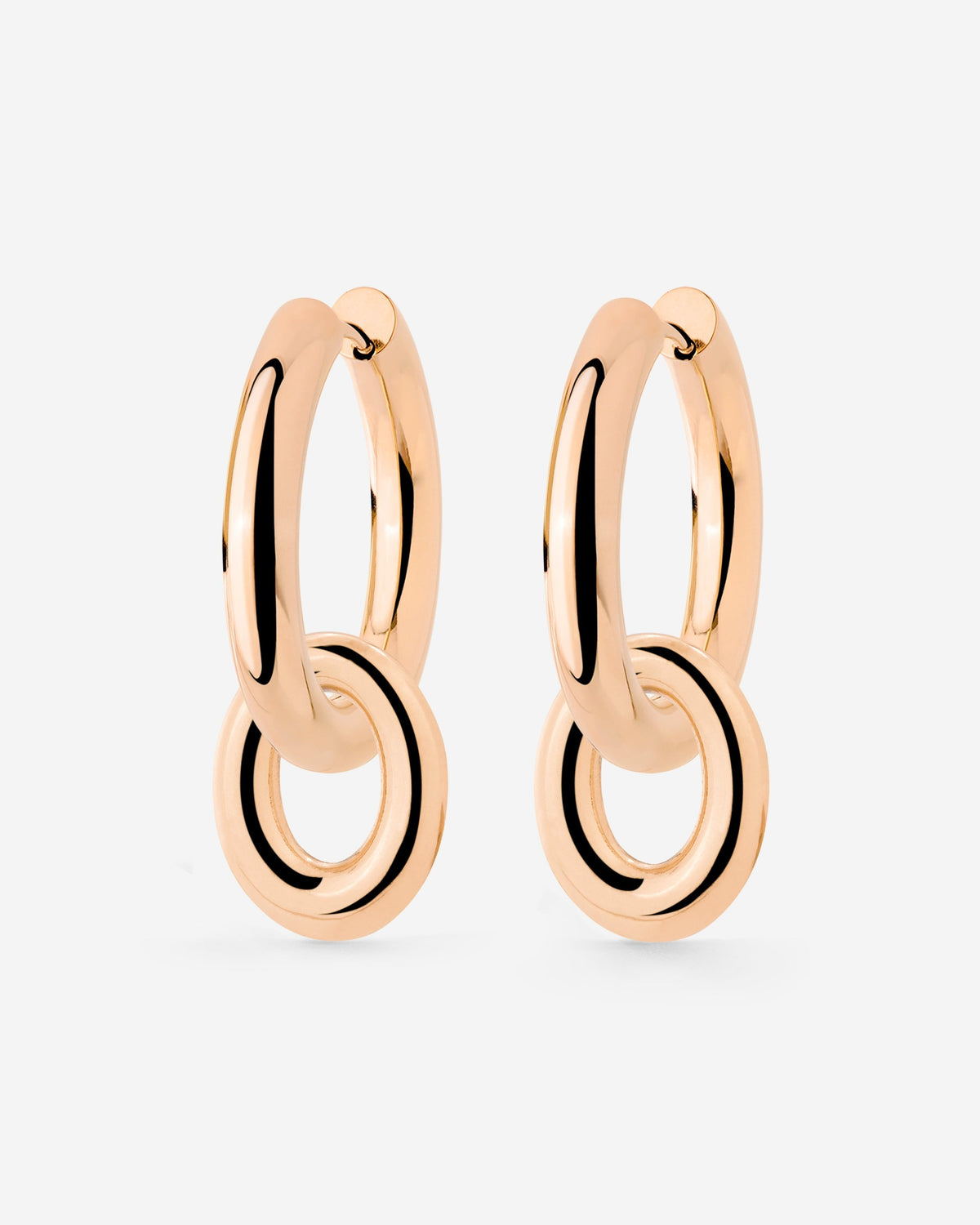 Chunky Oval Donut Hoop Set Medium Rose Gold