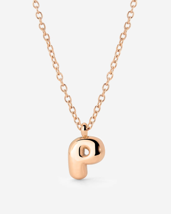 Bubble Letter Necklace Rose Gold