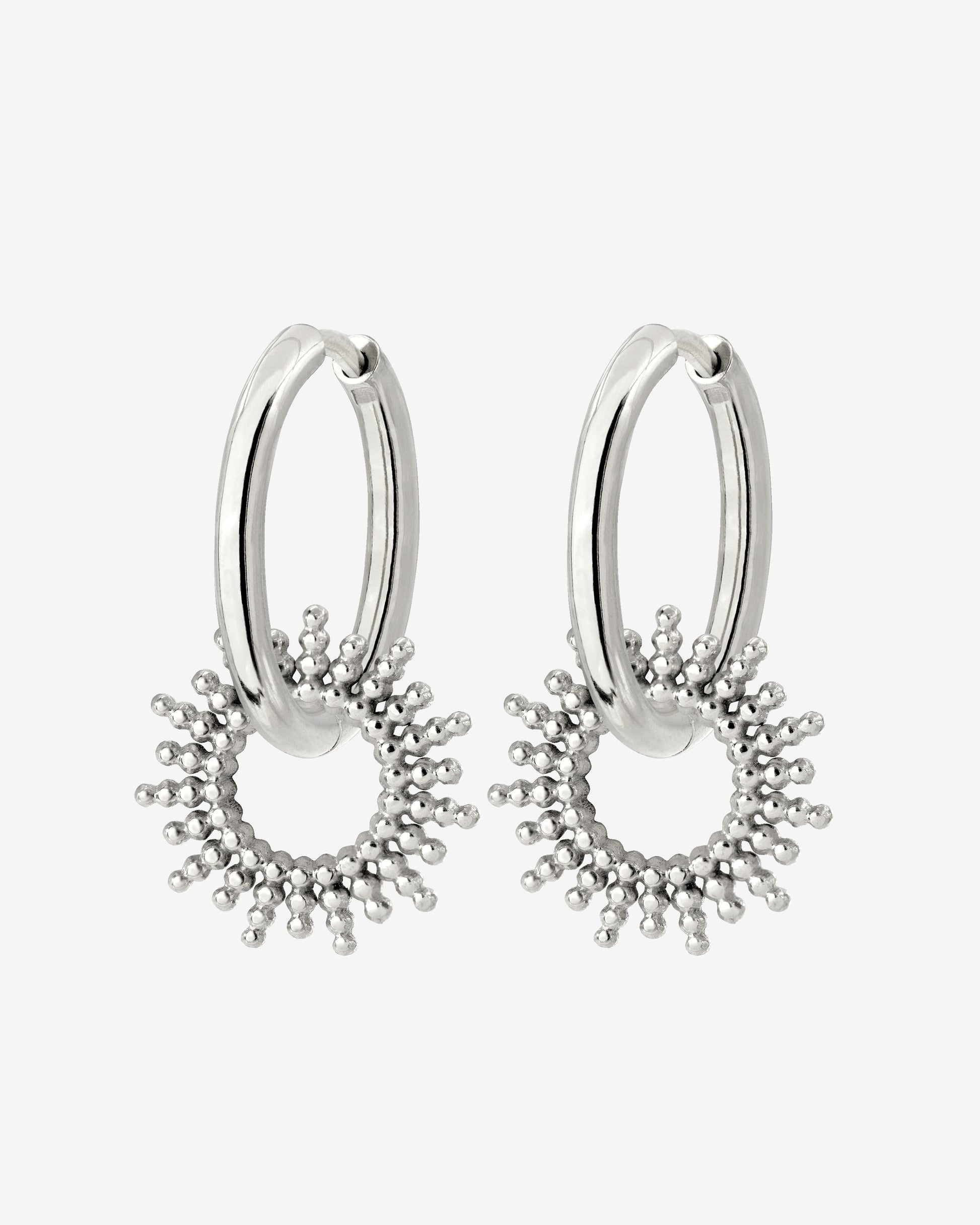 Sunny Hoop Set Medium Silver
