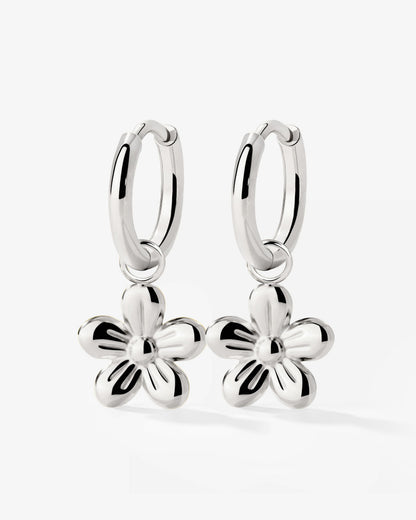 Blossom Hoop Set Small Silver