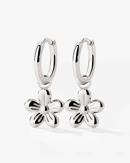 Blossom Hoop Set Small Silver