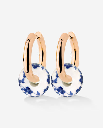 Chunky Flower Tile Hoop Set Medium Rose Gold