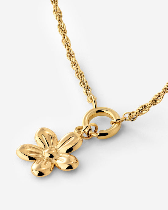 Blossom Rope Chain Necklace Set Gold