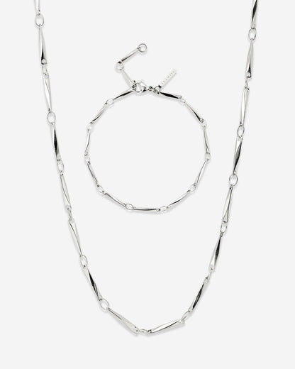 Curved Links Bundle Silver