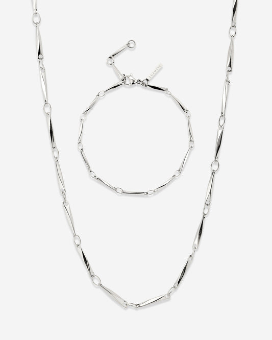 Curved Links Bundle Silver