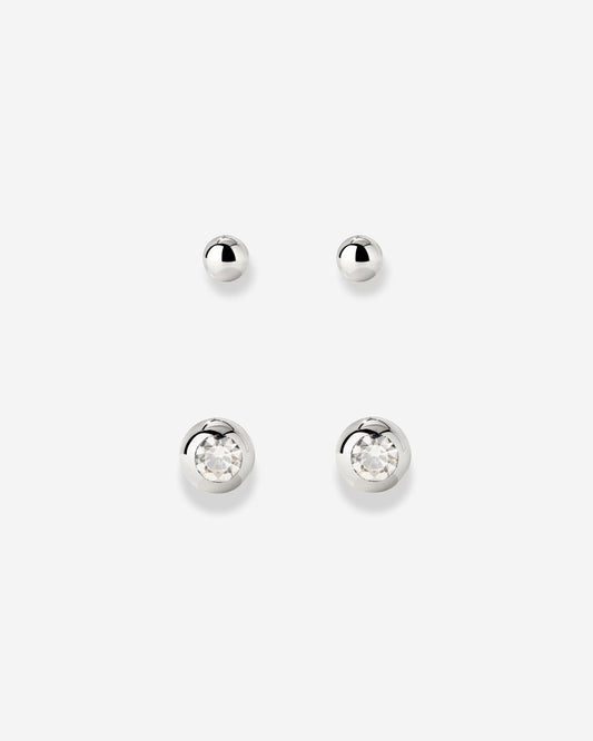 Delicate Gleam Stud Bundle Silver