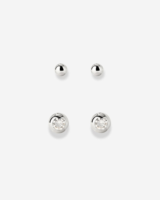 Delicate Gleam Stud Bundle Silver