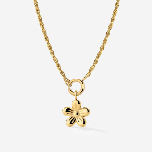 Blossom Rope Chain Necklace Set Gold