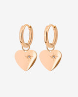 Sparkle Heart Hoop Set Baby Rose Gold