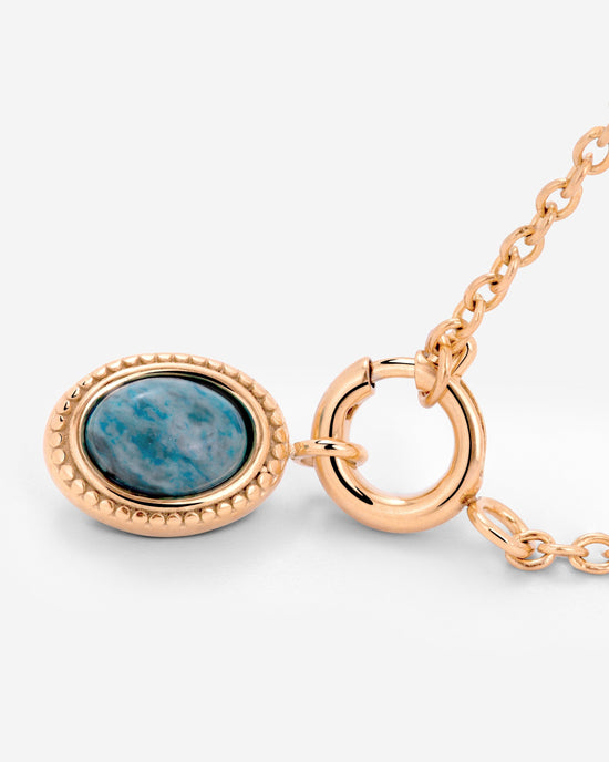 Ocean Agate Classic Chain Necklace Set Rose Gold