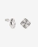 Granny Button Studs Small Silver