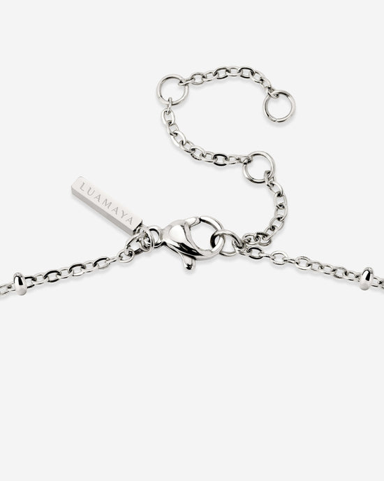 Monstera Leaf Necklace Silver