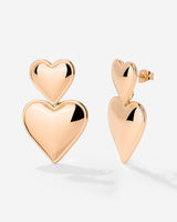 Pillow Hearts Earrings Rose Gold