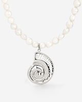 Ammonite Pearl Necklace Silver