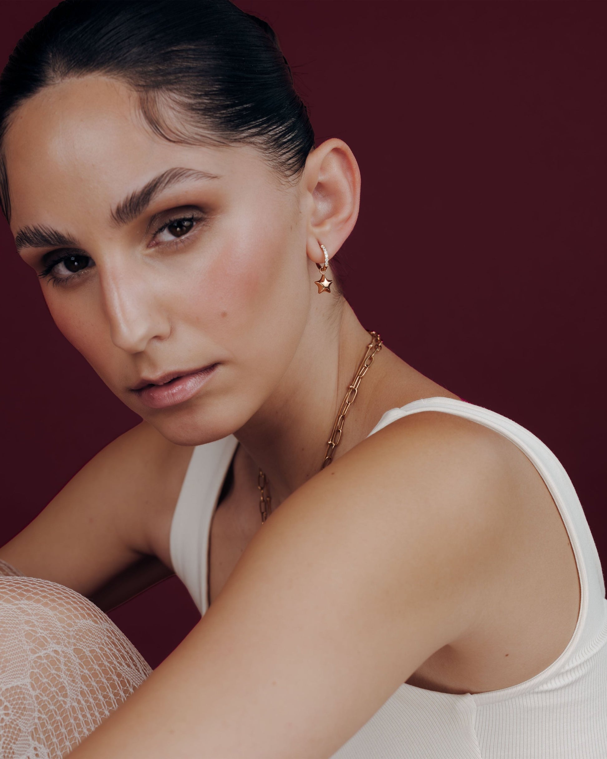 Nova Glimmer Hoop Set Small Rose Gold