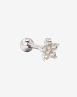 Radiant Flower Piercing Stud Silver