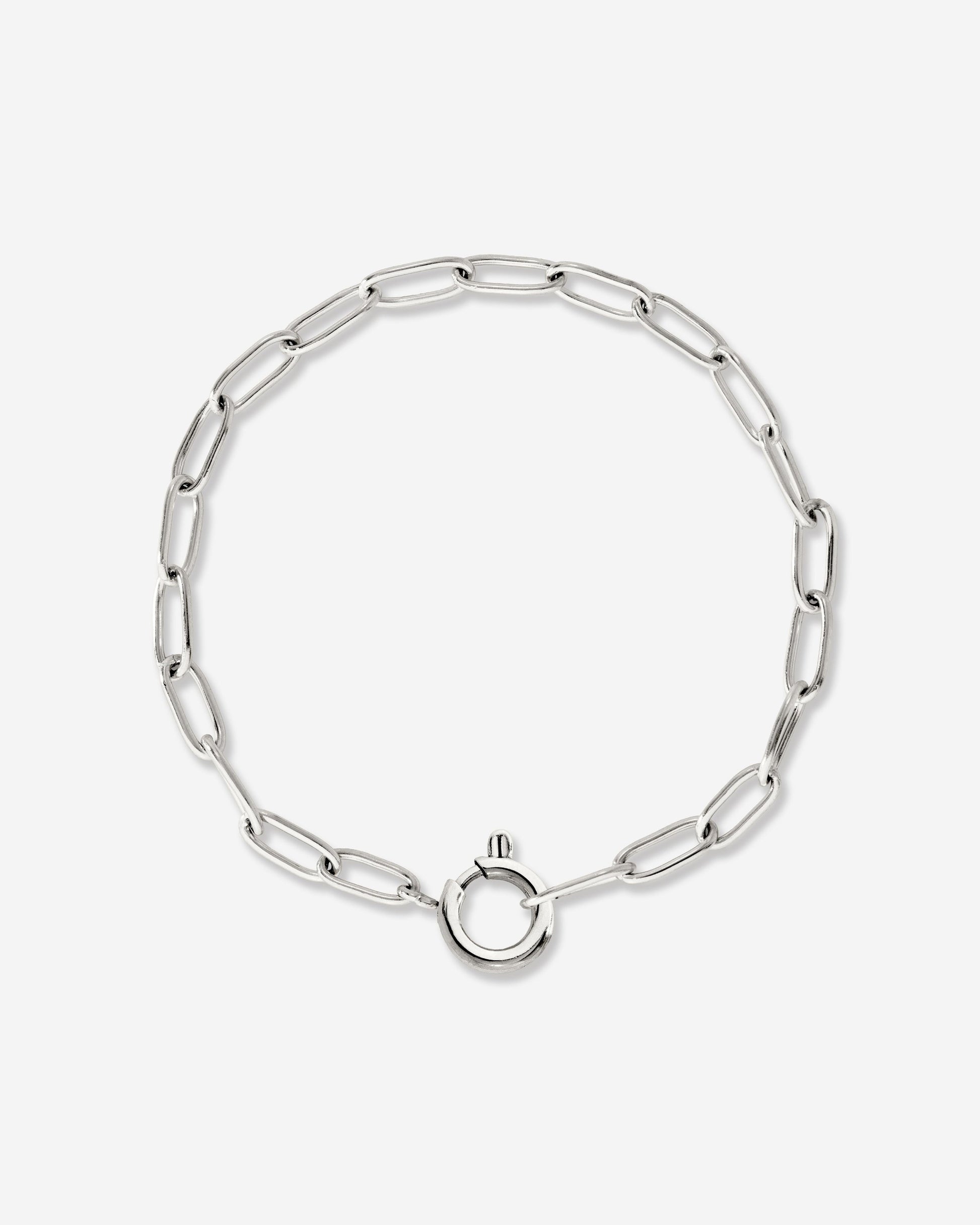Oval Links Charm Bracelet Silver