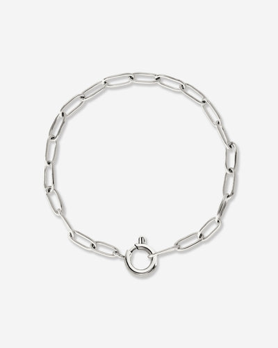 Oval Links Charm Bracelet Silver