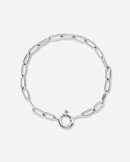 Oval Links Charm Bracelet Silver