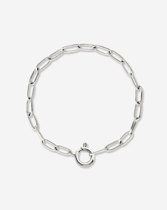 Oval Links Charm Bracelet Silver