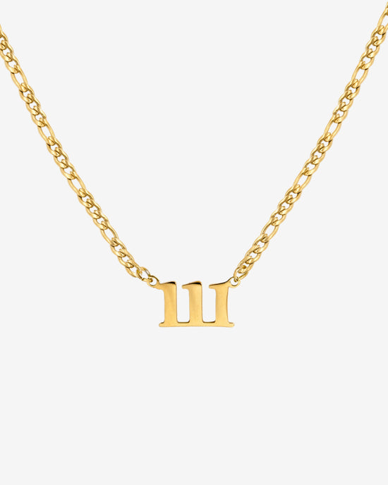 Angel Number Necklace Gold