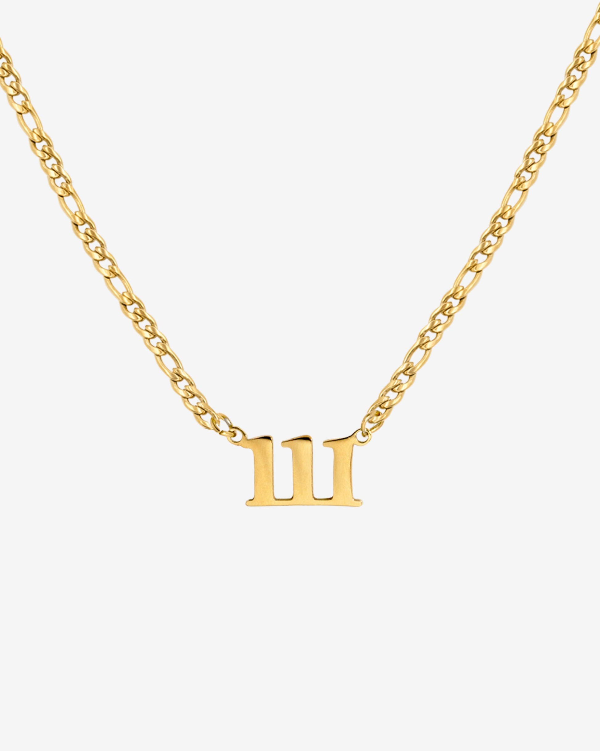 Angel Number Necklace Gold 111