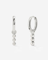 Bezel Bling Hoop Set Small Silver