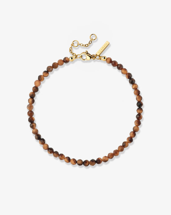 Tiger's Eye Beaded Bracelet Gold