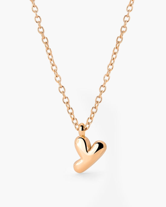 Bubble Letter Necklace Rose Gold