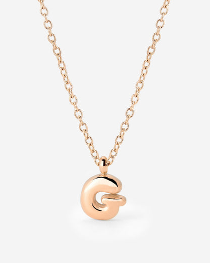 Bubble Letter Necklace Rose Gold