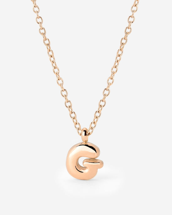 Bubble Letter Necklace Rose Gold