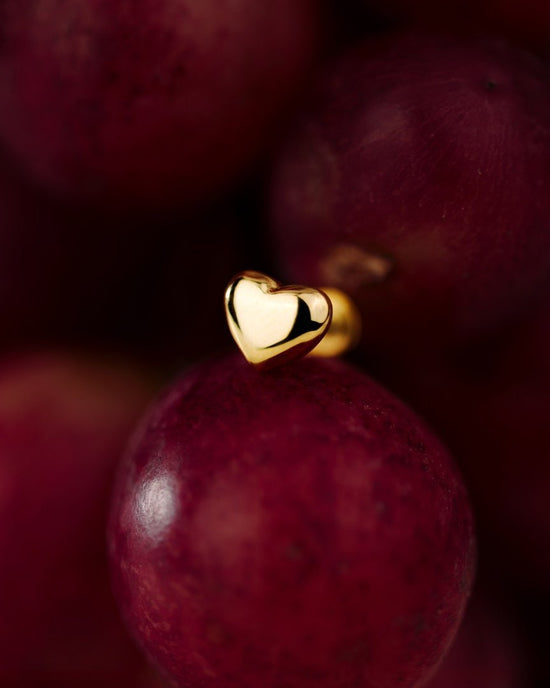 Lovely Heart Piercing Stud Rose Gold