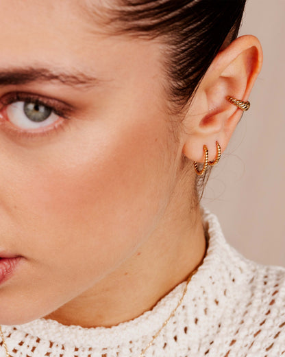 Twisted Hoop Set Small Rose Gold