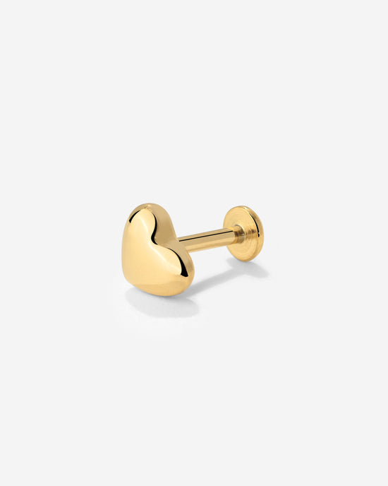 Lovely Heart Piercing Stud Gold