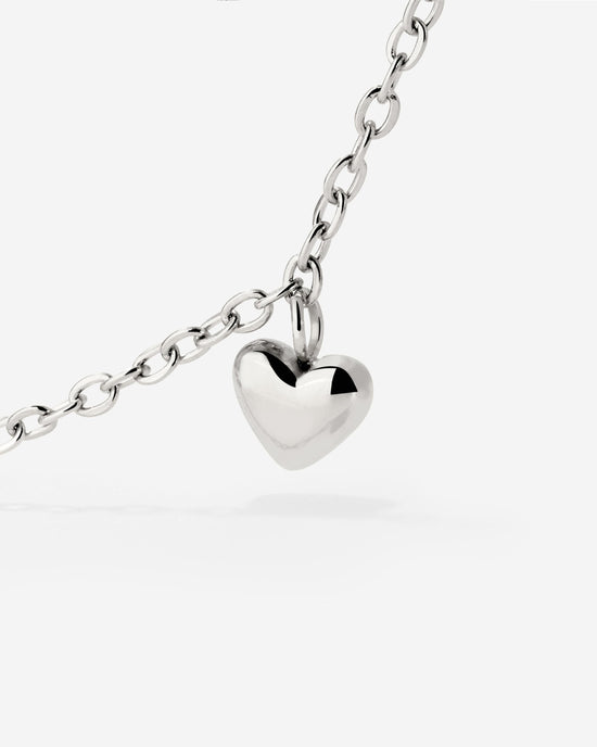 Lovely Heart Choker Silver