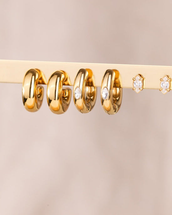 Bulky Hoop Studs Silver