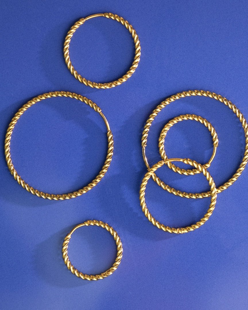 Twisted Hoops Medium Rose Gold