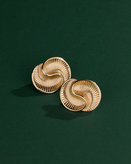 Winding Spiral Studs Silver