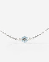 Forever Blue Daisy Necklace Silver