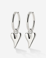 Flowy Heart Hoop Set Medium Silver