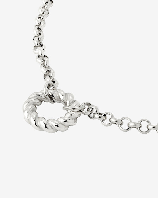 Twisted Donut Necklace Silver