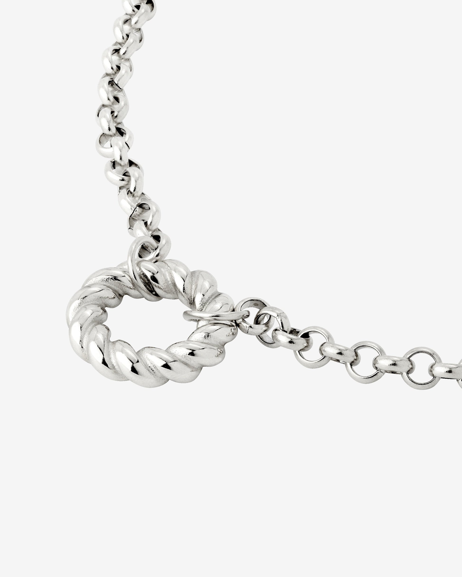 Twisted Donut Necklace Silver