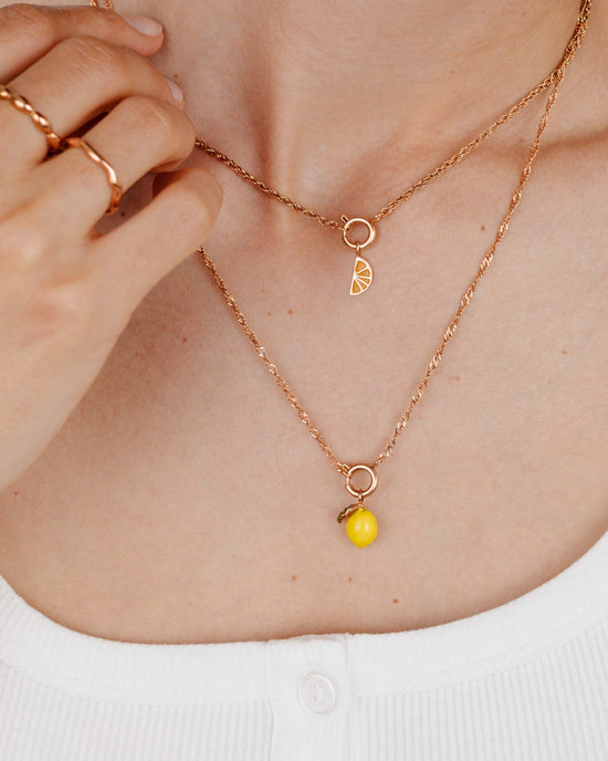 Juicy Rope Chain Necklace Set Rose Gold