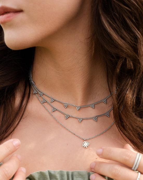 Tiny Beads Necklace Silver